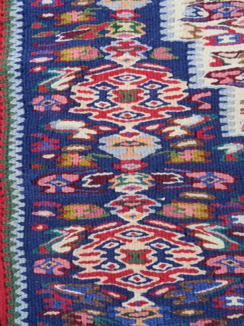 OLD SENNEH BIJAR NARROW KILIM RUNNER LONG RUG 212CM X 77CM - ADDITIONAL PHOTO 14