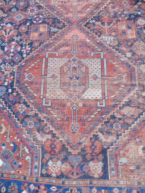 ANTIQUE KHAMSEH TRIBAL CARPET 308CM X 232CM - ADDITIONAL PHOTO 7