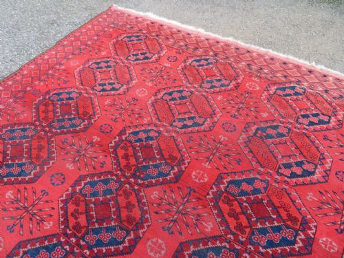 ANTIQUE AFGHAN ERSARI CARPET SOFT COLOUR 326CM X 264CM - ADDITIONAL PHOTO 6