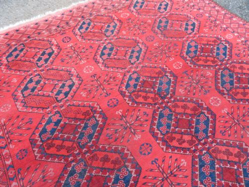 ANTIQUE AFGHAN ERSARI CARPET SOFT COLOUR 326CM X 264CM - ADDITIONAL PHOTO 7