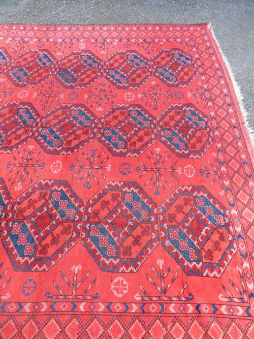 ANTIQUE AFGHAN ERSARI CARPET SOFT COLOUR 326CM X 264CM - ADDITIONAL PHOTO 8