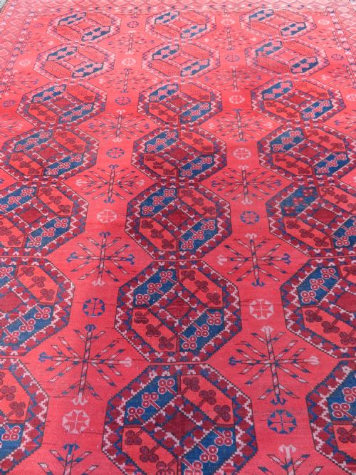 ANTIQUE AFGHAN ERSARI CARPET SOFT COLOUR 326CM X 264CM - ADDITIONAL PHOTO 9