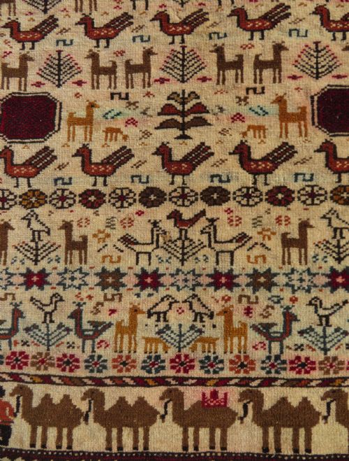 UNUSUAL OLD AFGHAN BALUCH PRAYER RUG 107CM X 74CM - ADDITIONAL PHOTO 2