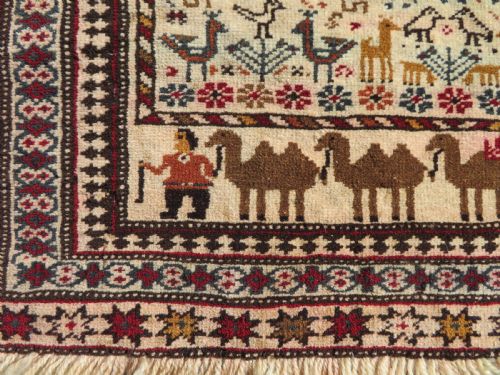 UNUSUAL OLD AFGHAN BALUCH PRAYER RUG 107CM X 74CM - ADDITIONAL PHOTO 3