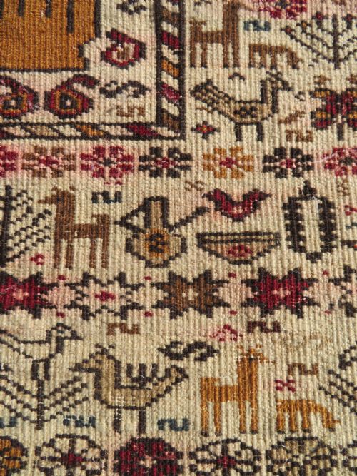 UNUSUAL OLD AFGHAN BALUCH PRAYER RUG 107CM X 74CM - ADDITIONAL PHOTO 11