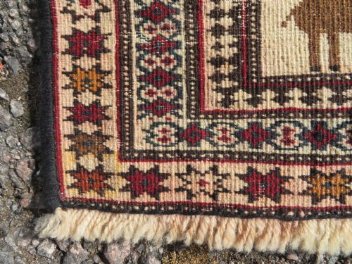 UNUSUAL OLD AFGHAN BALUCH PRAYER RUG 107CM X 74CM - ADDITIONAL PHOTO 13