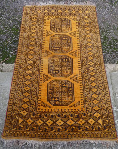 fig 1. Old Gold Afghan Village Rug. North Afghanistan. 160cm X 98cm.