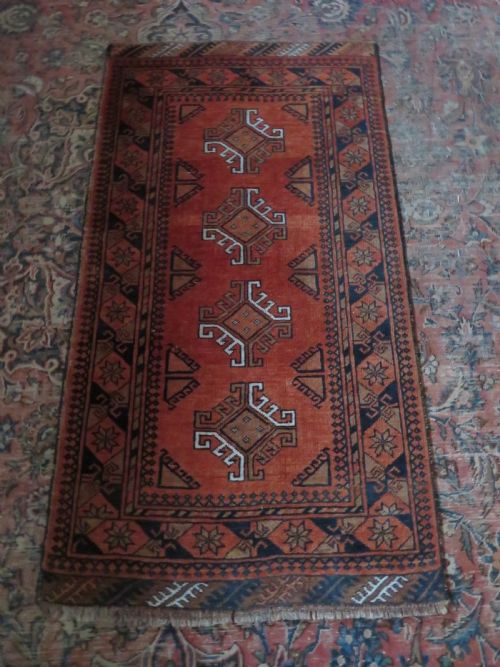 OLD GOLD AFGHAN VILLAGE RUG NORTH AFGHANISTAN 145CM X 78CM - ADDITIONAL PHOTO 2
