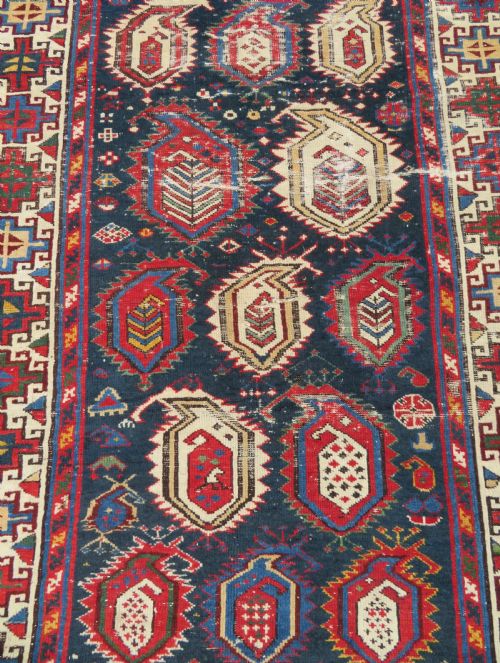 ANTIQUE CAUCASIAN KAZAK RUG 209CM X 102CM - ADDITIONAL PHOTO 4