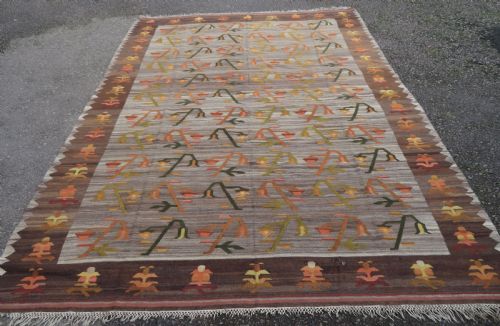 fig 1. TURKISH ANATOLIAN BESSARABIAN STYLE LARGE KILIM CARPET RUG. 345CM X 261CM.