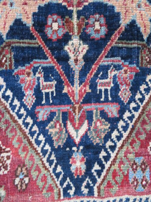 UNUSUAL ANTIQUE QASHQAI KASHKULI RUG 201CM X 145CM - ADDITIONAL PHOTO 2