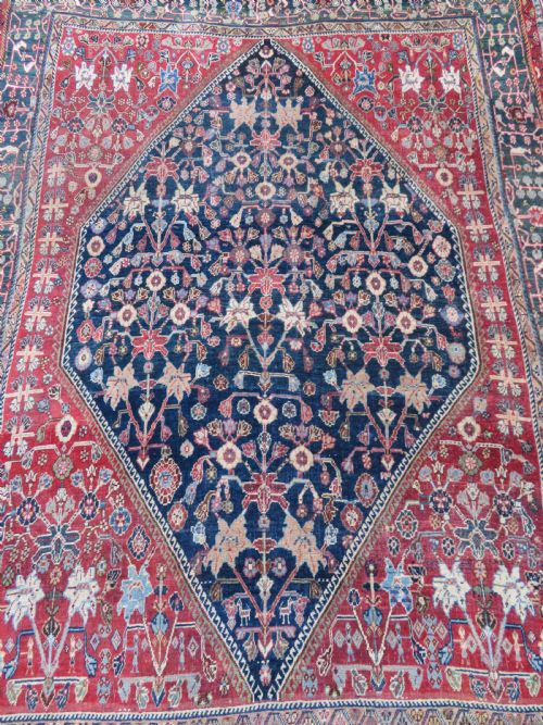 UNUSUAL ANTIQUE QASHQAI KASHKULI RUG 201CM X 145CM - ADDITIONAL PHOTO 3