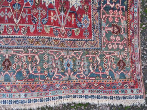 UNUSUAL ANTIQUE QASHQAI KASHKULI RUG 201CM X 145CM - ADDITIONAL PHOTO 5
