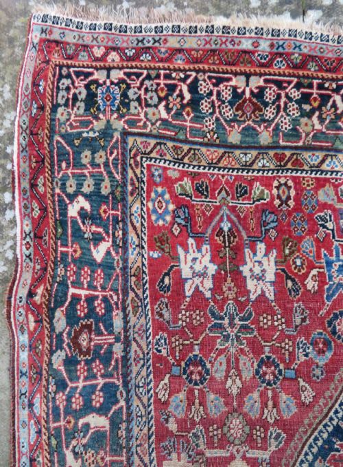UNUSUAL ANTIQUE QASHQAI KASHKULI RUG 201CM X 145CM - ADDITIONAL PHOTO 7