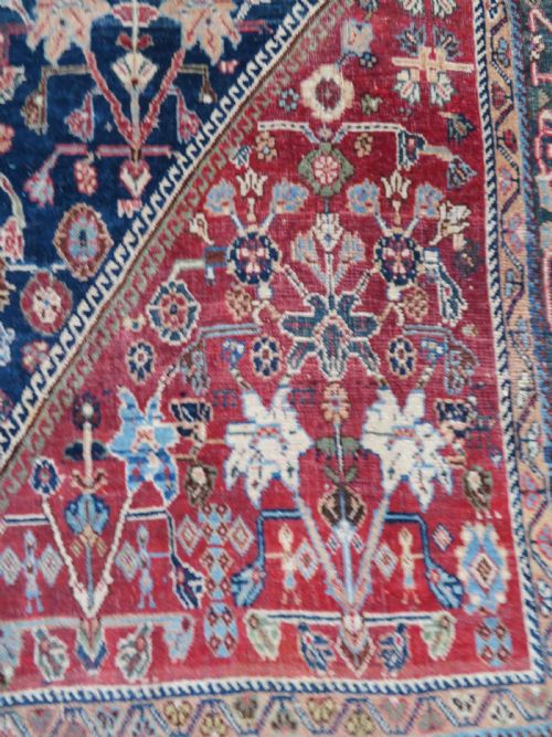 UNUSUAL ANTIQUE QASHQAI KASHKULI RUG 201CM X 145CM - ADDITIONAL PHOTO 10