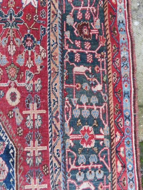UNUSUAL ANTIQUE QASHQAI KASHKULI RUG 201CM X 145CM - ADDITIONAL PHOTO 12