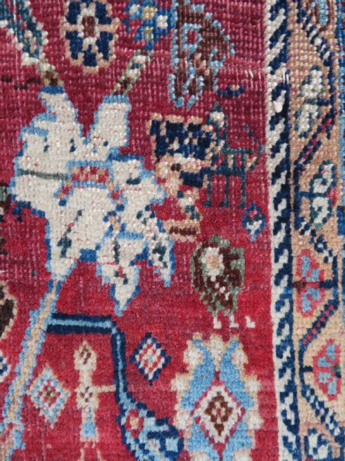 UNUSUAL ANTIQUE QASHQAI KASHKULI RUG 201CM X 145CM - ADDITIONAL PHOTO 13