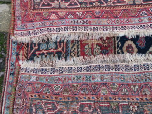 UNUSUAL ANTIQUE QASHQAI KASHKULI RUG 201CM X 145CM - ADDITIONAL PHOTO 16