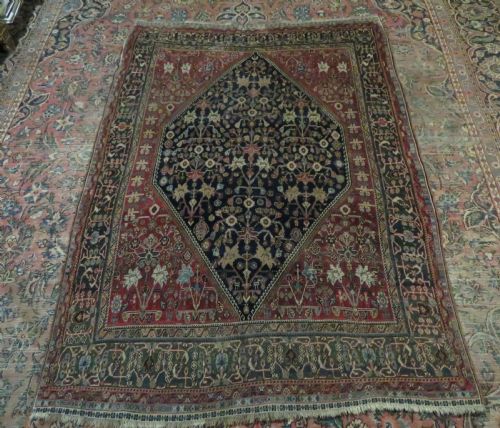 UNUSUAL ANTIQUE QASHQAI KASHKULI RUG 201CM X 145CM - ADDITIONAL PHOTO 22