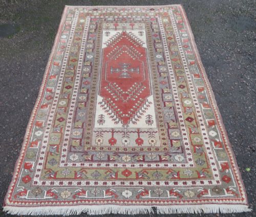 LARGE OLD TURKISH MELAS CARPET 247CM X 155CM - ADDITIONAL PHOTO 1