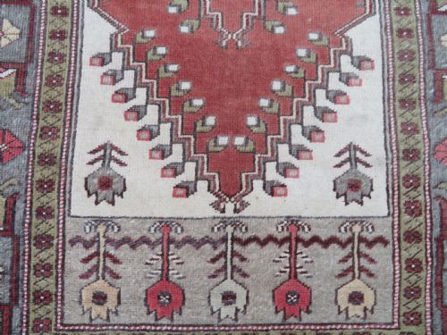 LARGE OLD TURKISH MELAS CARPET 247CM X 155CM - ADDITIONAL PHOTO 2