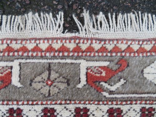 LARGE OLD TURKISH MELAS CARPET 247CM X 155CM - ADDITIONAL PHOTO 6