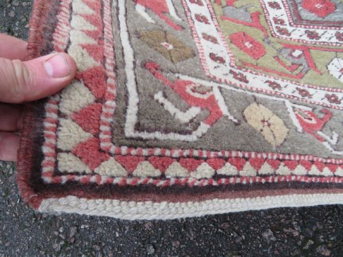 LARGE OLD TURKISH MELAS CARPET 247CM X 155CM - ADDITIONAL PHOTO 8