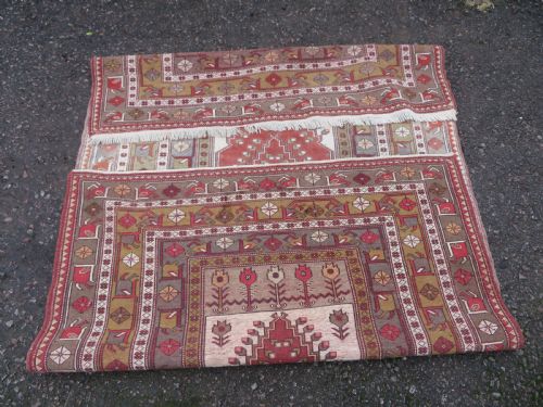 LARGE OLD TURKISH MELAS CARPET 247CM X 155CM - ADDITIONAL PHOTO 10
