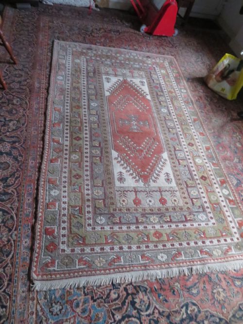 LARGE OLD TURKISH MELAS CARPET 247CM X 155CM - ADDITIONAL PHOTO 14