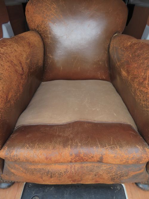 ART DECO LEATHER CLUB ARMCHAIR - ADDITIONAL PHOTO 1