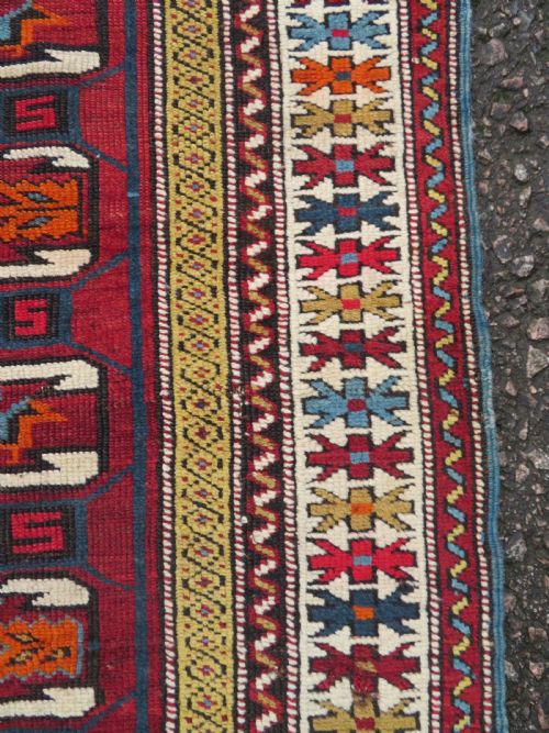 ANTIQUE CAUCASIAN KARABAGH RUG 210CM X 127CM - ADDITIONAL PHOTO 8
