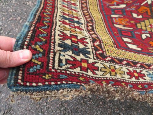 ANTIQUE CAUCASIAN KARABAGH RUG 210CM X 127CM - ADDITIONAL PHOTO 10