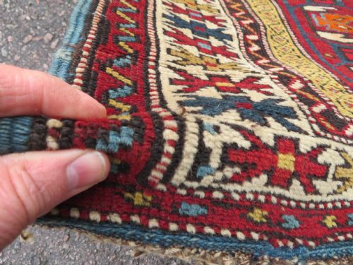 ANTIQUE CAUCASIAN KARABAGH RUG 210CM X 127CM - ADDITIONAL PHOTO 11