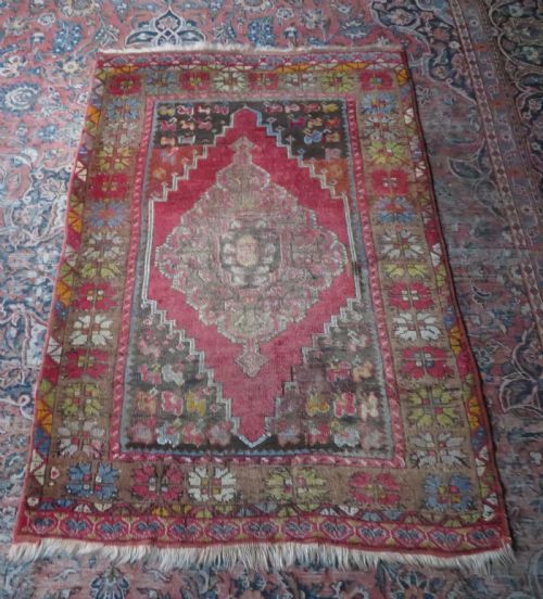ANTIQUE TURKISH MUJUR MUDJUR KIRSEHIR RUG 163CM X 112CM - ADDITIONAL PHOTO 12