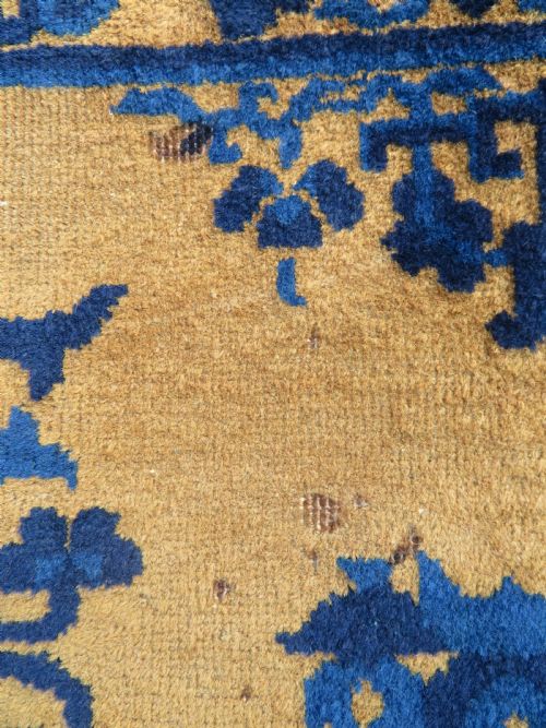 ANTIQUE CHINESE NINGXIA SEATING MAT RUG 104CM X 110CM - ADDITIONAL PHOTO 4