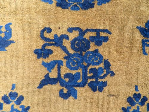 ANTIQUE CHINESE NINGXIA SEATING MAT RUG 104CM X 110CM - ADDITIONAL PHOTO 6