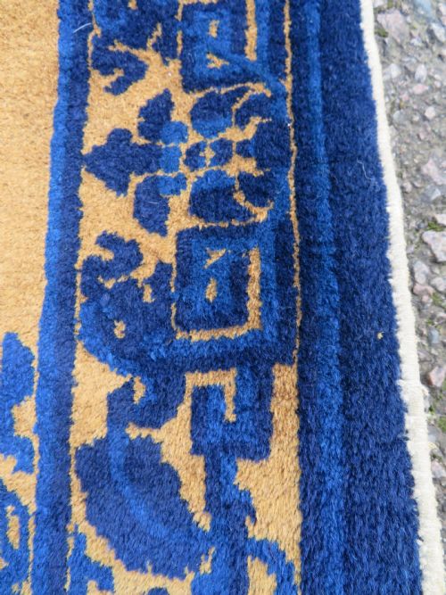 ANTIQUE CHINESE NINGXIA SEATING MAT RUG 104CM X 110CM - ADDITIONAL PHOTO 7