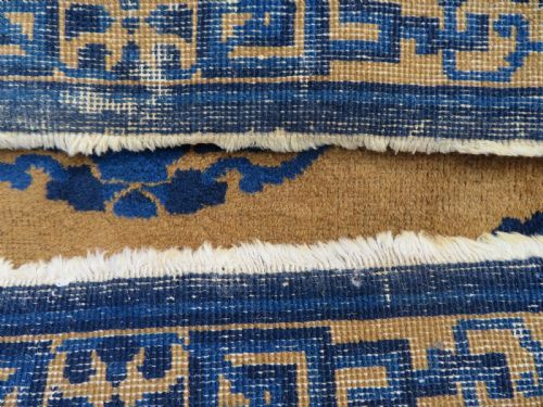 ANTIQUE CHINESE NINGXIA SEATING MAT RUG 104CM X 110CM - ADDITIONAL PHOTO 9