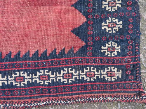 ANTIQUE AFSHAR DINING OR BREAD SOFREH RUG 112CM X 115CM - ADDITIONAL PHOTO 4