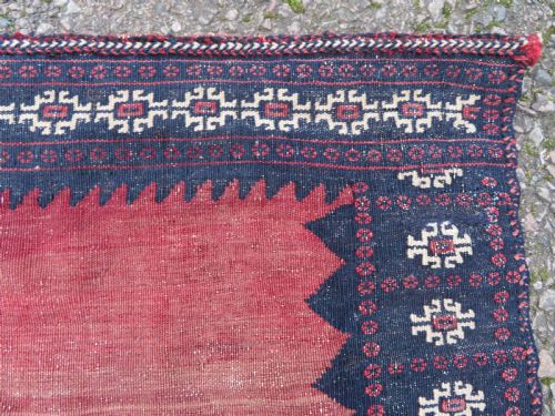 ANTIQUE AFSHAR DINING OR BREAD SOFREH RUG 112CM X 115CM - ADDITIONAL PHOTO 6