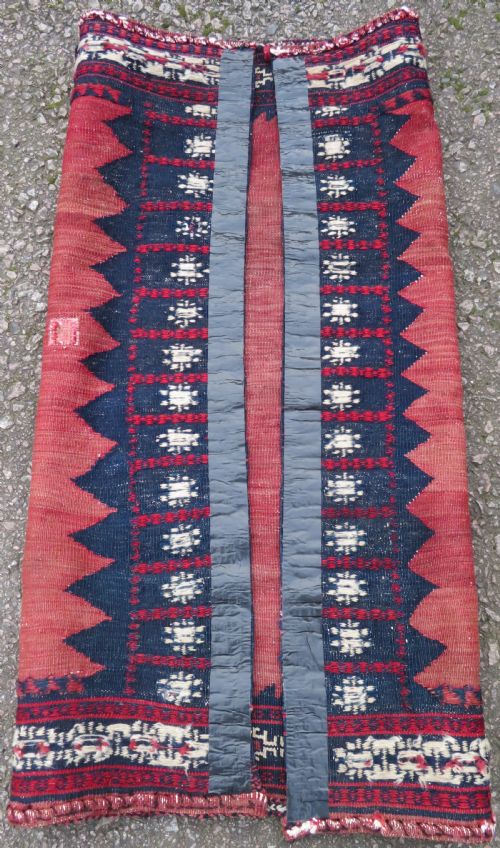 ANTIQUE AFSHAR DINING OR BREAD SOFREH RUG 112CM X 115CM - ADDITIONAL PHOTO 8