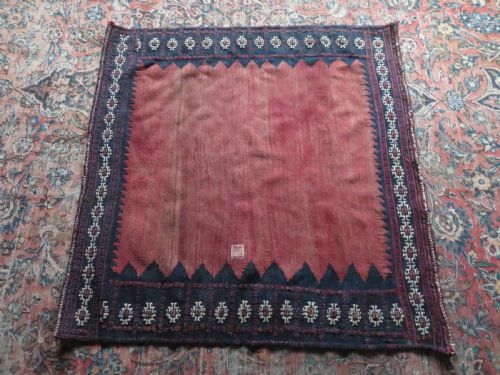 ANTIQUE AFSHAR DINING OR BREAD SOFREH RUG 112CM X 115CM - ADDITIONAL PHOTO 11