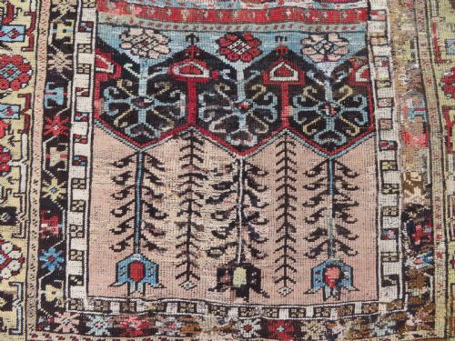 ANTIQUE 18TH CENTURY TURKISH LADIK PRAYER RUG 203CM X 114CM - ADDITIONAL PHOTO 2