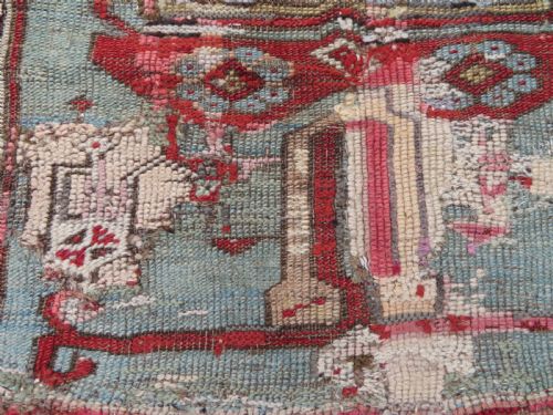 ANTIQUE 18TH CENTURY TURKISH LADIK PRAYER RUG 203CM X 114CM - ADDITIONAL PHOTO 9