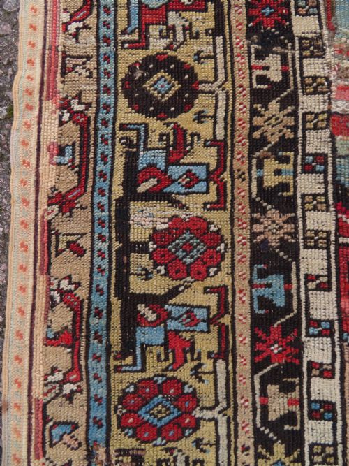 ANTIQUE 18TH CENTURY TURKISH LADIK PRAYER RUG 203CM X 114CM - ADDITIONAL PHOTO 14