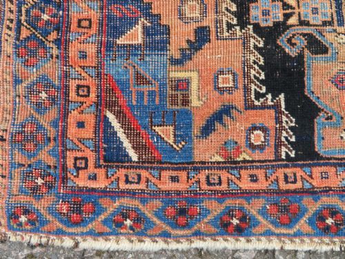 ANTIQUE DISTRESSED AFSHAR RUG 116CM X 92CM - ADDITIONAL PHOTO 1