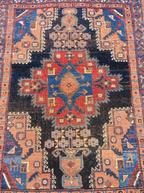 ANTIQUE DISTRESSED AFSHAR RUG 116CM X 92CM - ADDITIONAL PHOTO 2