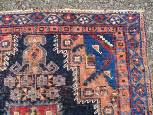 ANTIQUE DISTRESSED AFSHAR RUG 116CM X 92CM - ADDITIONAL PHOTO 4