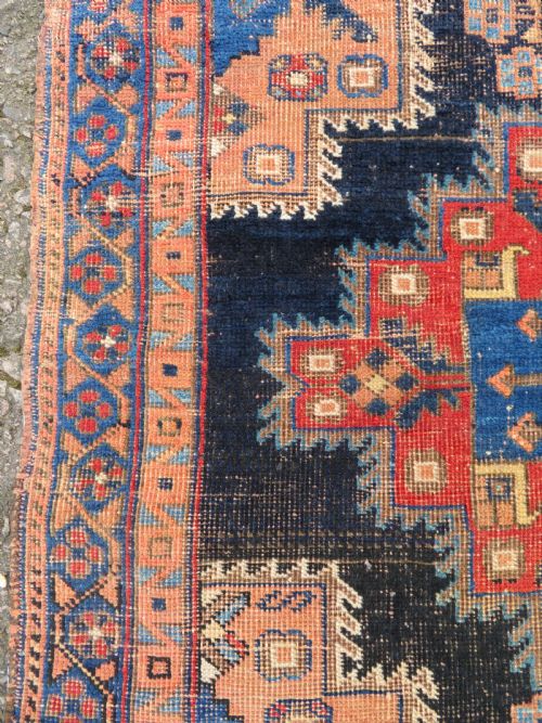 ANTIQUE DISTRESSED AFSHAR RUG 116CM X 92CM - ADDITIONAL PHOTO 6