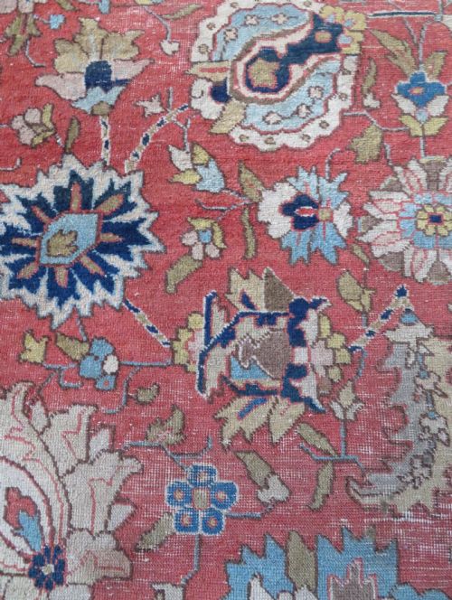 ANTIQUE TABRIZ CARPET 366CM X 275CM - ADDITIONAL PHOTO 14